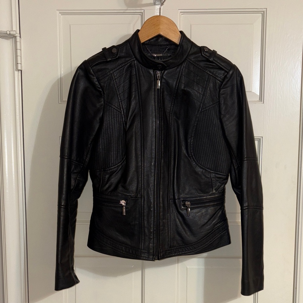 Bernardo Black Leather Jacket